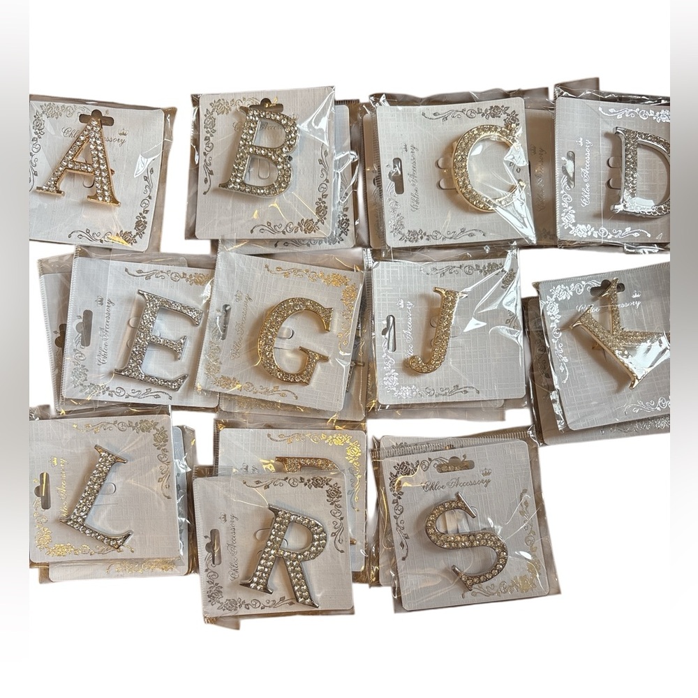 Letter Initial Pin Brooch Silver Or Gold Tone